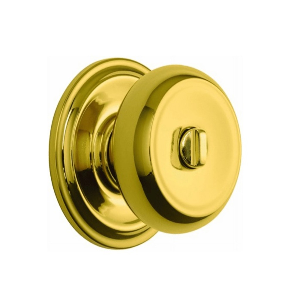 Brinks Stafford‎ Style Polished Brass Interior Locking Push Pull Rotate Knob